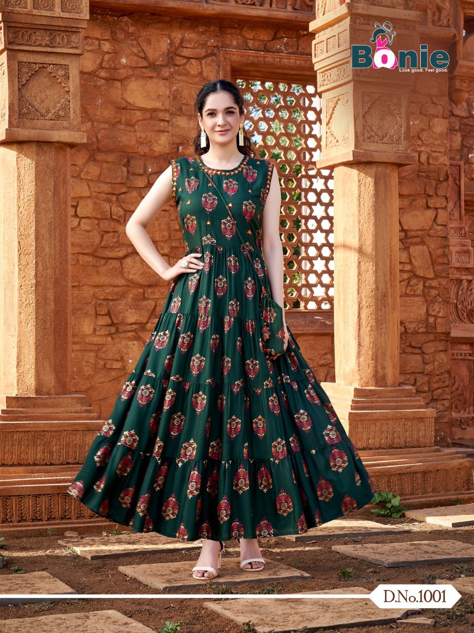 Bonie Wonder Woman New Designer Ethnic Wear Rayon Long Anarkali Kurti Collection